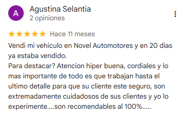 Reseña de Agustina Selantia en Google – 5 estrellas